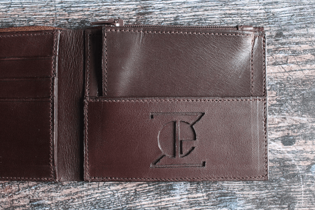 Portefeuille cuir veau lisse marron chocolat