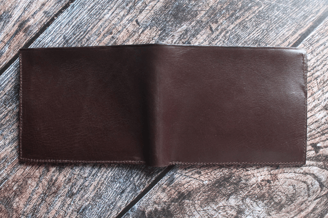Portefeuille cuir veau lisse marron chocolat