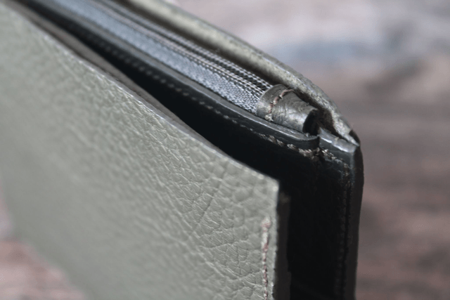 Portefeuille gris cuir vachette grainé