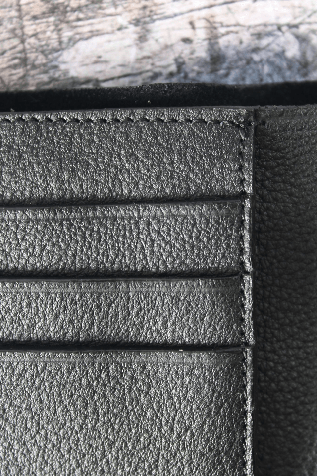  Portefeuille Cuir Noir Veau Grainé