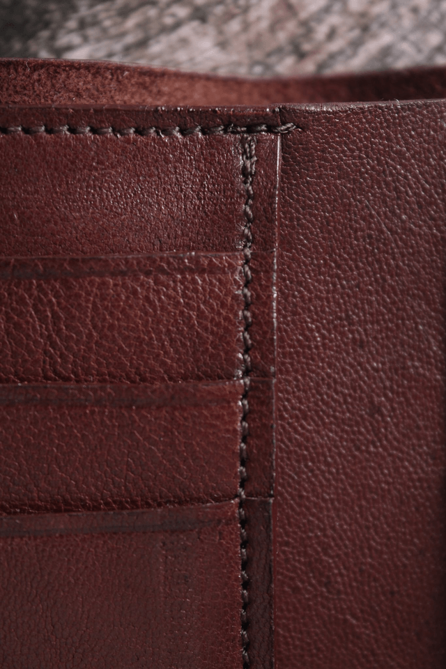 Portefeuille Acajou cuir lisse basane (mouton tannage végétal)
