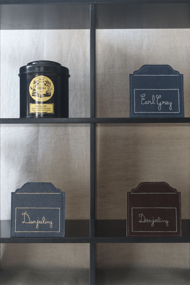 Ensemble de 4 dessous de verre Boite à thé marron chocolat